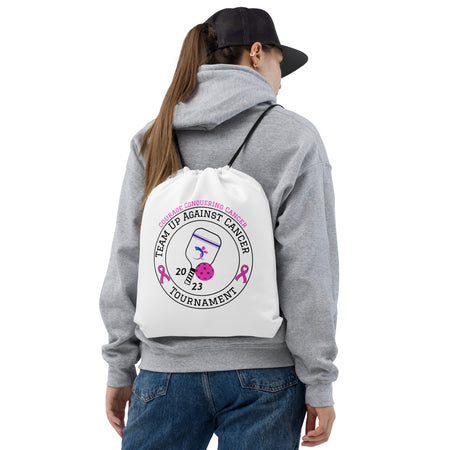 Team Up Against Cancer Tournament Drawstring Bag