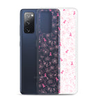 Breast Cancer Ribbon, Pink Floral, and Butterfly Clear Samsung Galaxy Case for S10, S20, S21, & S22