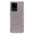 Breast Cancer Ribbon, Pink Floral, and Butterfly Clear Samsung Galaxy Case for S10, S20, S21, & S22