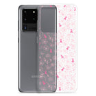 Breast Cancer Ribbon, Pink Floral, and Butterfly Clear Samsung Galaxy Case for S10, S20, S21, & S22