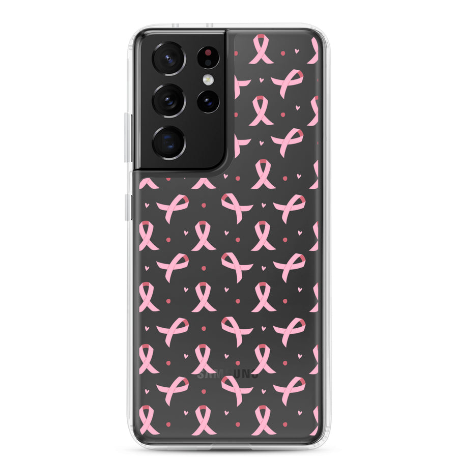 Breast Cancer Ribbon Clear Samsung Galaxy Case for S10, S20, S21, & S22