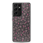 Breast Cancer Ribbon, Pink Floral, and Butterfly Clear Samsung Galaxy Case for S10, S20, S21, & S22