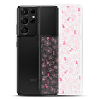 Breast Cancer Ribbon, Pink Floral, and Butterfly Clear Samsung Galaxy Case for S10, S20, S21, & S22