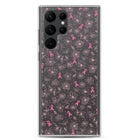 Breast Cancer Ribbon, Pink Floral, and Butterfly Clear Samsung Galaxy Case for S10, S20, S21, & S22