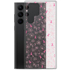 Breast Cancer Ribbon, Pink Floral, and Butterfly Clear Samsung Galaxy Case for S10, S20, S21, & S22