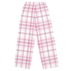 Breast Cancer Awareness Wide-Leg Pink Plaid Pajama Pants