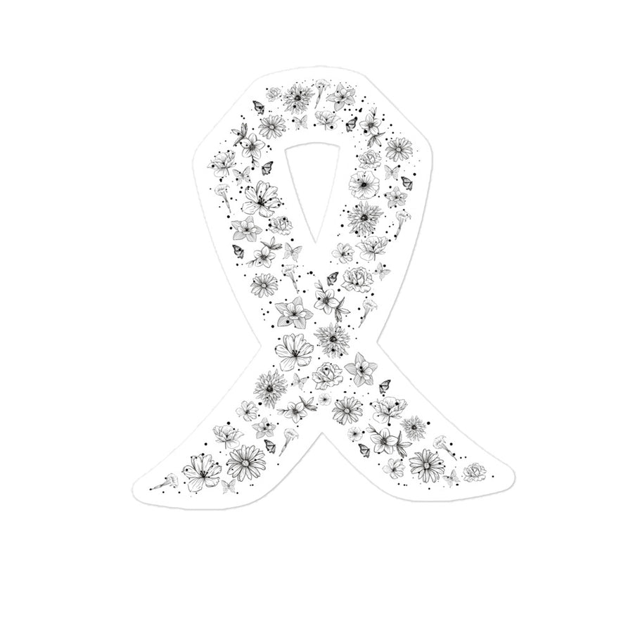Floral & Butterfly Cancer Awareness Sticker