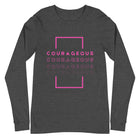 Pink Courageous Long Sleeve Tee for Breast Cancer Awareness