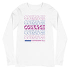 Retro Graphic Long Sleeve Tee - Courage Conquers All
