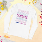 Retro Graphic Long Sleeve Tee - Courage Conquers All