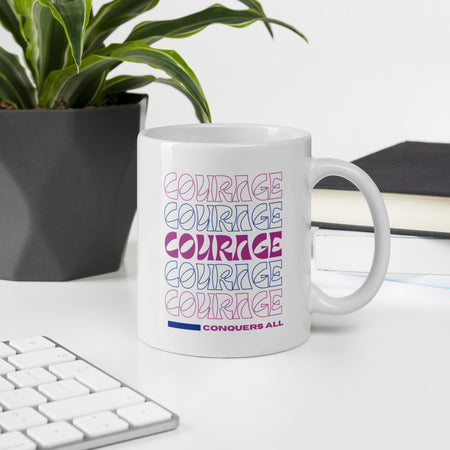 Retro Coffee Mug- Courage Conquers All