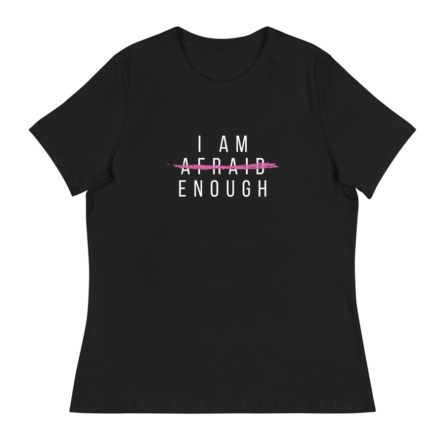 Women's Graphic T-Shirt for Breast Cancer Awareness- I Am Enough