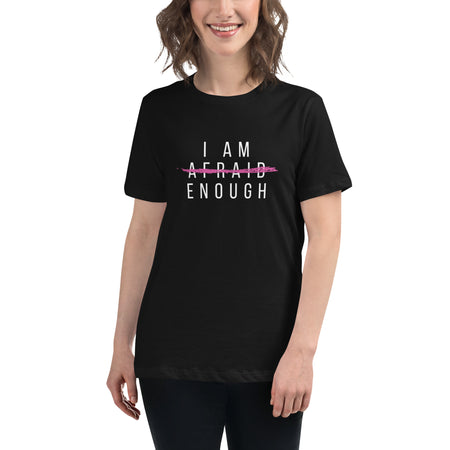 Women's Graphic T-Shirt for Breast Cancer Awareness- I Am Enough