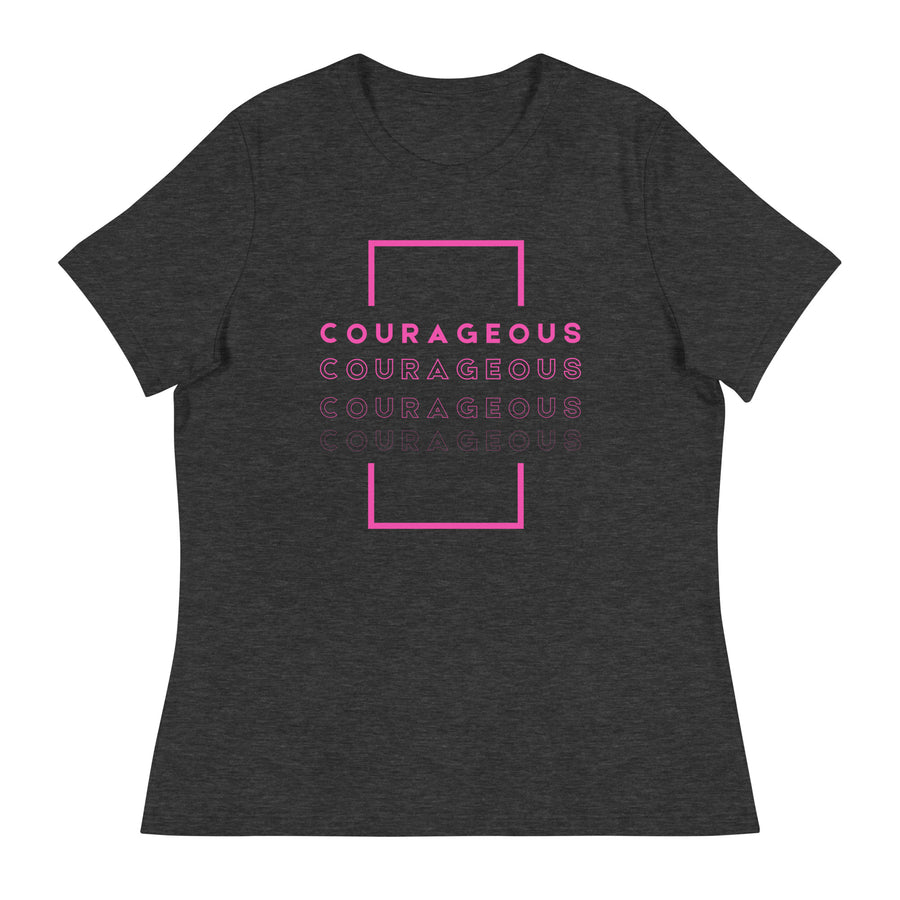 Courageous Women's Pink Graphic T-Shirt for Breast Cancer Awareness
