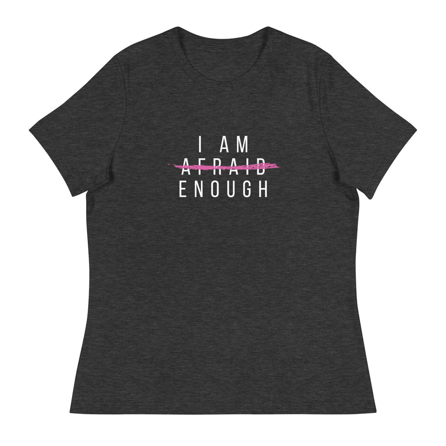 Women's Graphic T-Shirt for Breast Cancer Awareness- I Am Enough