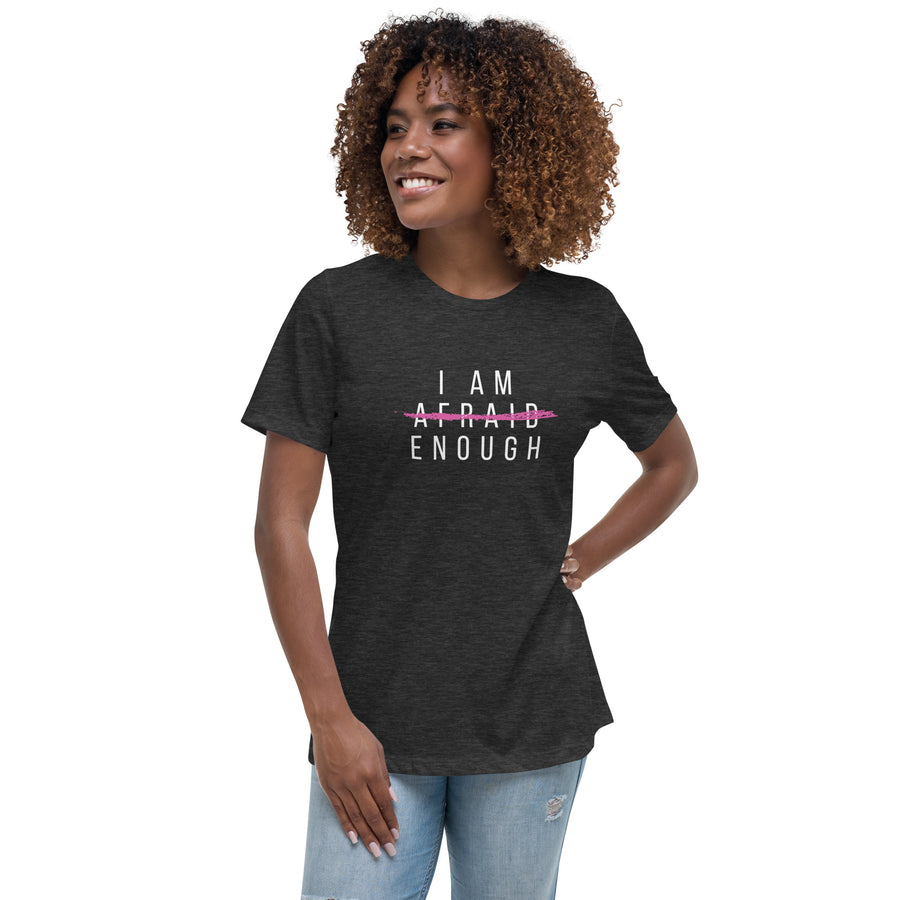 Women's Graphic T-Shirt for Breast Cancer Awareness- I Am Enough