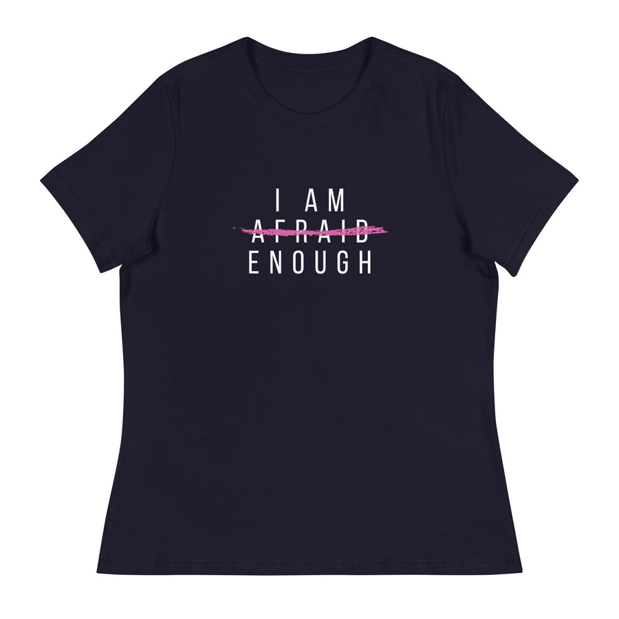 Women's Graphic T-Shirt for Breast Cancer Awareness- I Am Enough