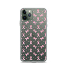 Breast Cancer Ribbon Clear iPhone Case for iPhone X, iPhone 11, iPhone 12, iPhone 13, & iPhone 14