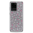 Breast Cancer Ribbon, White Floral, and Butterfly Clear Samsung Galaxy Case for S10, S20, S21, & S22