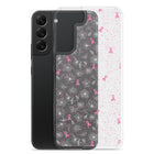 Breast Cancer Ribbon, White Floral, and Butterfly Clear Samsung Galaxy Case for S10, S20, S21, & S22