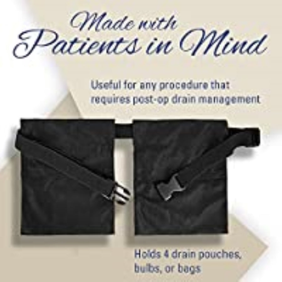 Post-Surgery Drain-Management Belt with Removable Mesh Pockets