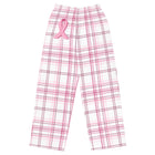 Breast Cancer Awareness Wide-Leg Pink Plaid Pajama Pants