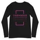 Pink Courageous Long Sleeve Tee for Breast Cancer Awareness