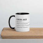 Courage Definition Coffee Mug with Color Accents