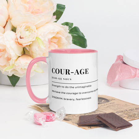 Courage Definition Coffee Mug with Color Accents