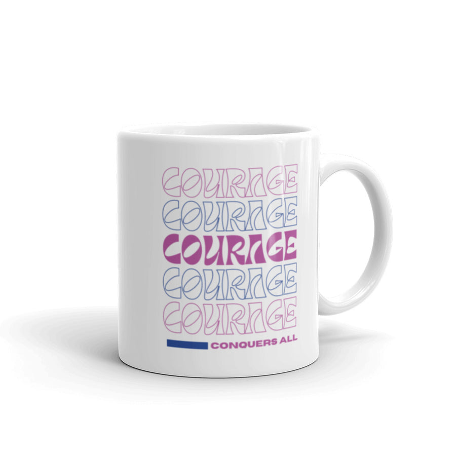 Retro Coffee Mug- Courage Conquers All