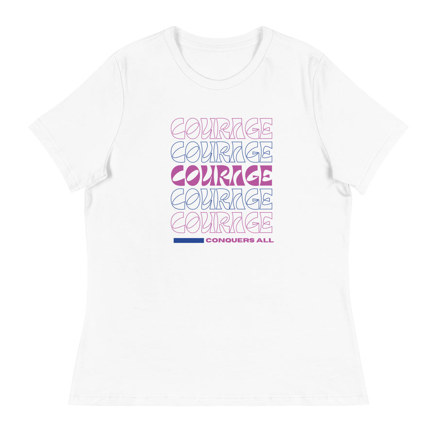 Retro Graphic T-Shirt - Courage Conquers All